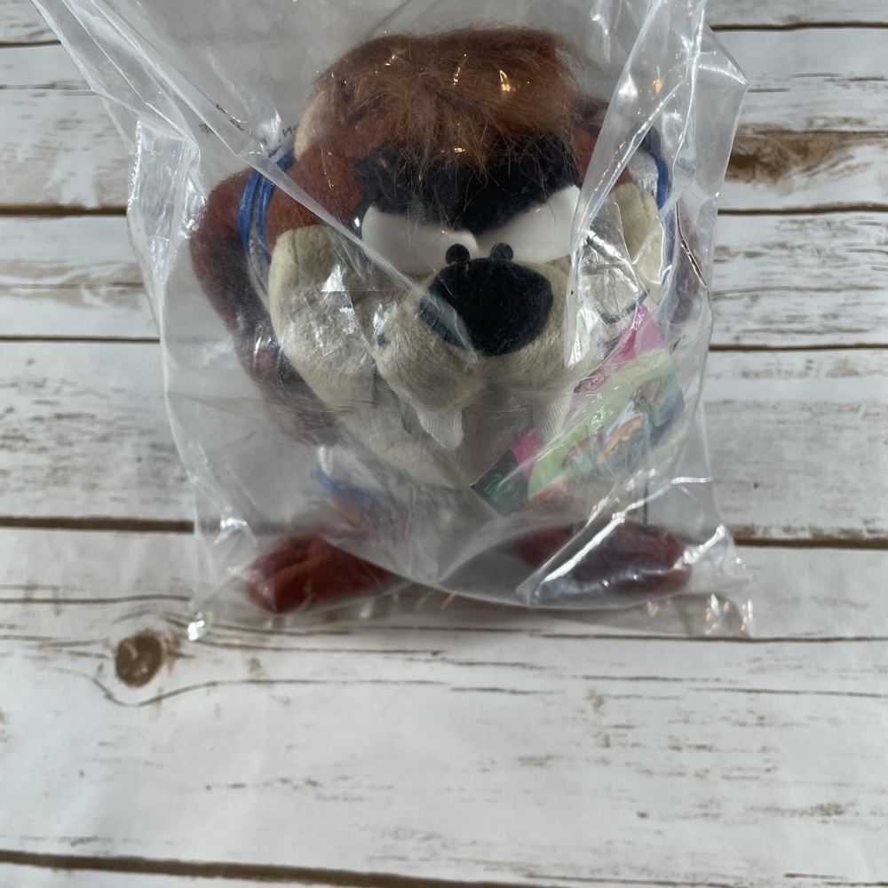 Vintage 1996 Space Jam McDonald's Happy Meal Plush Toys Daffy Duck & Taz Sealed - Picture 2 of 8